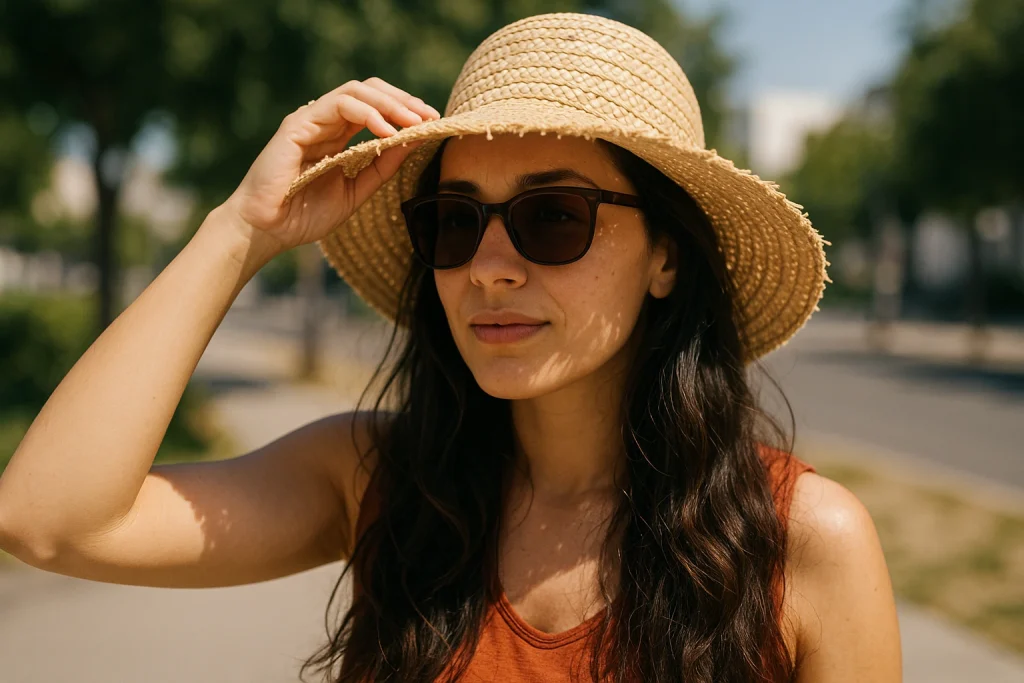 Proteger el cabello tratado del sol con sombrero o productos con filtro UV